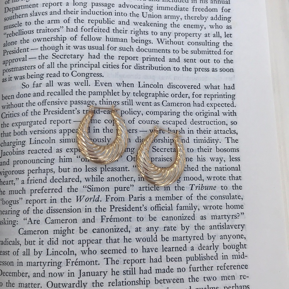 Gold Textured Hoop Earrings